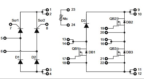 The components in Vishay’s VS-ENM040M60P power module