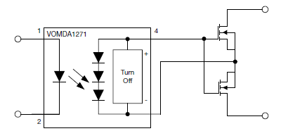 Typical MOSFET driver application with integrated switch-off functionality