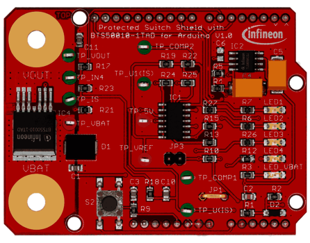 Shield for Arduino with BTS500xx-1TAD