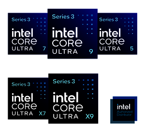 Intel® Core™ Ultra Series 3 processors badges Picture of Intel® Core™ Ultra Series 3 processors badges
