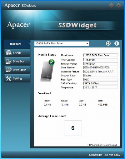 News: Apacer SSDWidget real-time monitoring software beyond S.M.A.R.T.