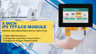 News: Raystar 5” IPS 800x480 High Brightness TFT module with PCAP