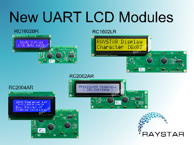 News: New Raystar UART LCD Modules