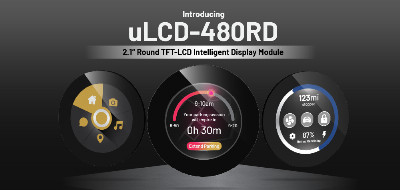 News: 4D Systems uLCD-480RD – Round 2.1” TFT IPS LCD displays